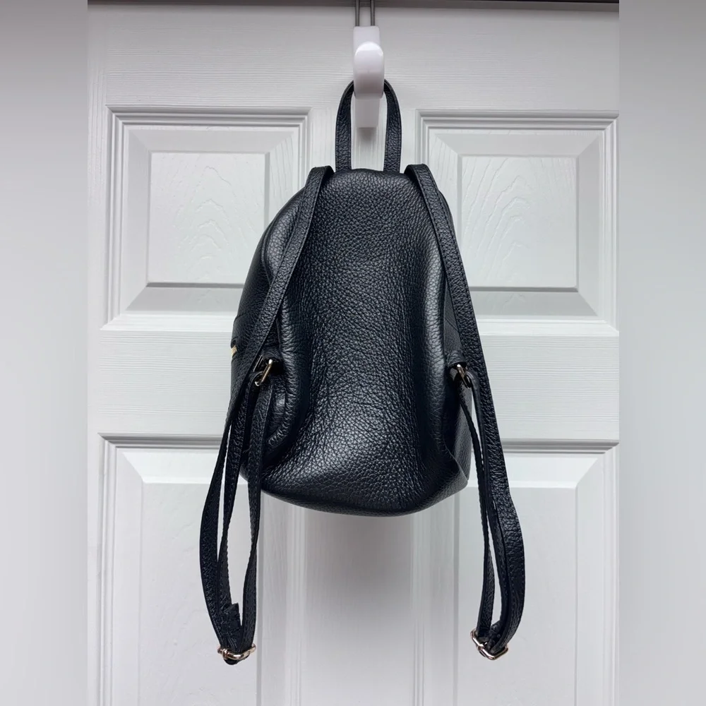 Genuine Leather Mini Backpack | Black | Made in Italy